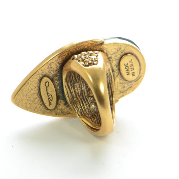 Vintage Oscar de la Renta Crystal Cocktail Ring - Picture 4 of 5